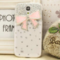 Bowknot diamond Crystal Cases Bling Hard Covers for Samsung GALAXY S4 I9500 SIV - Pink