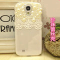 Pearl diamond Crystal Cases Bling Hard Covers for Samsung GALAXY S4 I9500 SIV - White