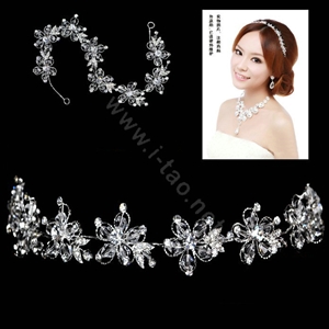 Bride Wedding Jewelry Crystal Tiaras Headpiece Headband Flower Hair accessory