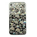 Bling Hard Covers Skulls diamond Crystal Cases Skin for iPhone 5C - Black