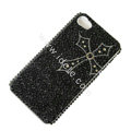Bling S-warovski crystal cases Cross diamond covers for iPhone 5C - Black