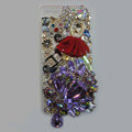 Bling S-warovski crystal cases Red Ballet girl diamond cover for iPhone 5C - Purple