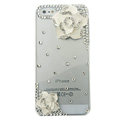 Flower Crystal diamond Cases Bling Hard Covers for iPhone 5C - White