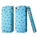 IMAK Ostrich Series leather Case holster Cover for iPhone 5C - Blue