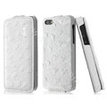IMAK Ostrich Series leather Case holster Cover for iPhone 5C - White