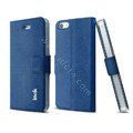 IMAK Squirrel lines leather Case support Holster Cover for iPhone 5C - Blue