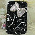 Luxury Bling Holster Covers Bow Crystal diamond Cases for iPhone 5C - Black