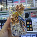 S-warovski crystal cases Bling Flower diamond covers for iPhone 5C - Champagne