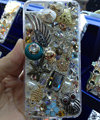 S-warovski crystal cases Bling Owl fish diamond cover for iPhone 5C - White