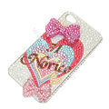 Bling S-warovski crystal cases Bowknot diamond covers for iPhone 5S - Rose