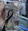 Bling S-warovski crystal cases Bowknot diamond covers for iPhone 5S - White