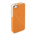 ROCK Eternal Series Flip leather Cases Holster Covers for iPhone 5S - Orange