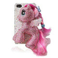 S-warovski Bling crystal Cases Pony Horse Luxury diamond covers for iPhone 5S - Pink