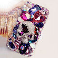 S-warovski Bling crystal Cases Skull Luxury diamond covers for iPhone 5S - Purple
