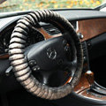 Auto Car Steering Wheel Cover Mink hair Diameter 15 inch 38CM - Black