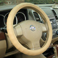 Auto Car Steering Wheel Cover PU leather Diameter 15 inch 38CM - Beige