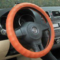 Auto Car Steering Wheel Cover PU leather Diameter 15 inch 38CM - Orange