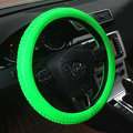 Auto Car Steering Wheel Cover Weave Microfiber leather Diameter 15 inch 38CM - Fluorescent Green