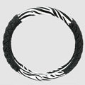 Auto Car Steering Wheel Cover Zebra PU leather Splice Diameter 15 inch 38CM - Black