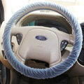Auto Car Steering Wheel Cover Zebra Velvet Diameter 15 inch 38CM - Gray