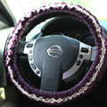 Retro Auto Car Steering Wheel Cover Floral Lace Cotton Diameter 15 inch 38CM - Purple