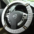 Retro Auto Car Steering Wheel Cover Lace Plush Diameter 15 inch 38CM - Gray