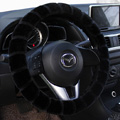 Yle Auto Car Steering Wheel Cover Cashmere Diameter 15 inch 38CM - Black