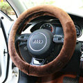 Yle Auto Car Steering Wheel Cover Faux Mink hair Diameter 15 inch 38CM - Brown