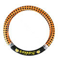 Yle Auto Car Steering Wheel Cover Lace Dots Superfibers Diameter 15 inch 38CM - Orange Black
