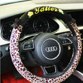 Yle Auto Car Steering Wheel Cover Lace Leopard Superfibers Diameter 15 inch 38CM - Red