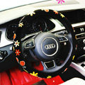 Yle Auto Car Steering Wheel Cover Ladybug Matte leather Diameter 15 inch 38CM - Black