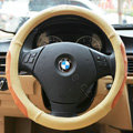 Yle Auto Car Steering Wheel Cover Microfiber leather Diameter 15 inch 38CM - Beige