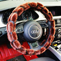 Yle Auto Car Steering Wheel Cover Plush Diameter 15 inch 38CM - Brown