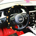 Yle Auto Car Steering Wheel Cover Strawberries Matte leather Diameter 15 inch 38CM - Black