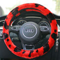 Yle Auto Car Steering Wheel Cover Zebra Cashmere Diameter 15 inch 38CM - Red