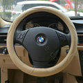 Yle Car Auto Steering Wheel Cover Microfiber leather Diameter 15 inch 38CM - Beige