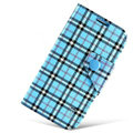 IMAK Flip leather case plaid book Holster cover for Samsung Galaxy SIII S3 I9300 - Blue