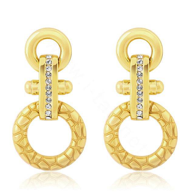 Luxury crystal diamond the dreamer dangle earrings 18k gold plated - Gold