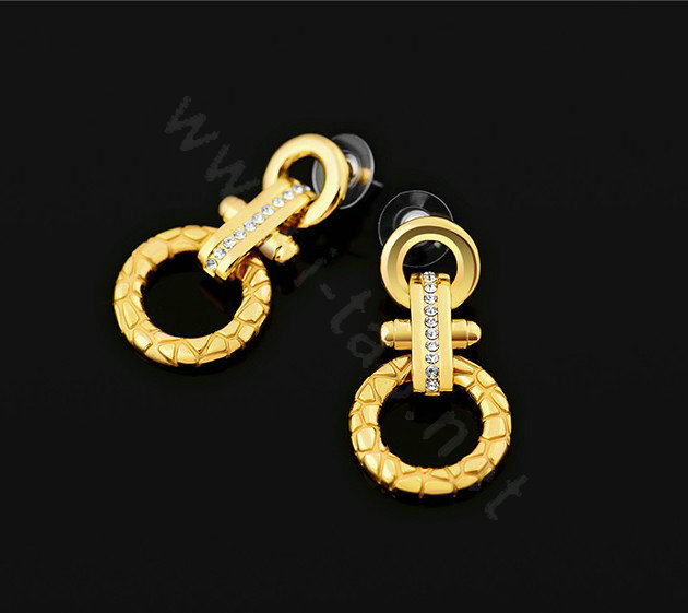 Luxury crystal diamond the dreamer dangle earrings 18k gold plated - Gold