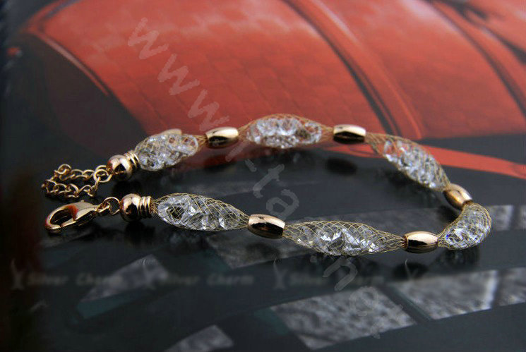 18k Rose Gold Plated Bracelets Bangles for Women gold wire Zircon Crystal Luxury Jewelry