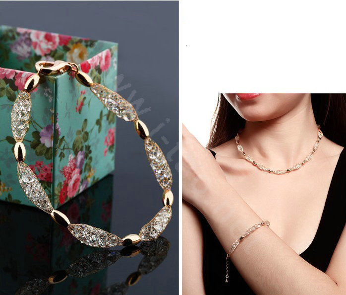 18k Rose Gold Plated Bracelets Bangles for Women gold wire Zircon Crystal Luxury Jewelry