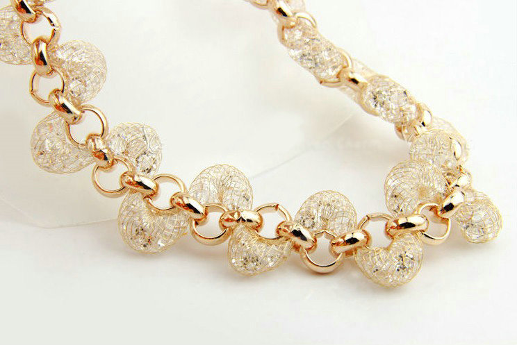 Luxury 18k Rose Gold Chain Necklace Champagne Wire Crystal Zircon Necklace Female Fashion Jewelry