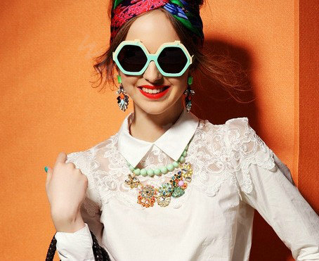 Luxury Crystal Gemstone Flower Pendant Choker Bib Statement Necklace Women Jewelry - Multicolor