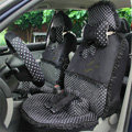 Ayrg Bowknot Dot Lace Universal Auto Car Seat Covers Velvet Plush Full Set 19pcs - Black