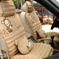 Cartoon Bears Lace Universal Auto Car Seat Covers Cushion Full Set 8pcs - Beige
