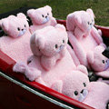 Mei Mei Bear Universal Automobile Car Seat Cover Camel Velvet Cushion 10pcs - Pink
