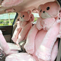 Mei Mei Bear Universal Automobile Car Seat Cover Milk Velvet Cushion 9pcs - Pink