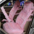 OULILAI Lace Flower Universal Automobile Car Seat Cover Ice silk Cushion 15pcs - Pink