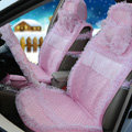 OULILAI Lace Tassel Universal Automobile Car Seat Cover Cushion Plush 15pcs - Pink
