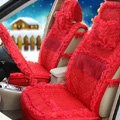 OULILAI Lace Tassel Universal Automobile Car Seat Cover Cushion Plush 15pcs - Red